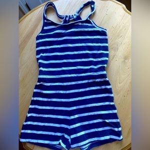Old Navy Navy & White Striped Romper Size 8